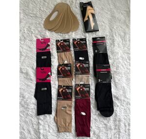 1990s Women’s Hosiery Wardrobe Bundle 19 Pairs Trouser & No Show Socks New 9-11